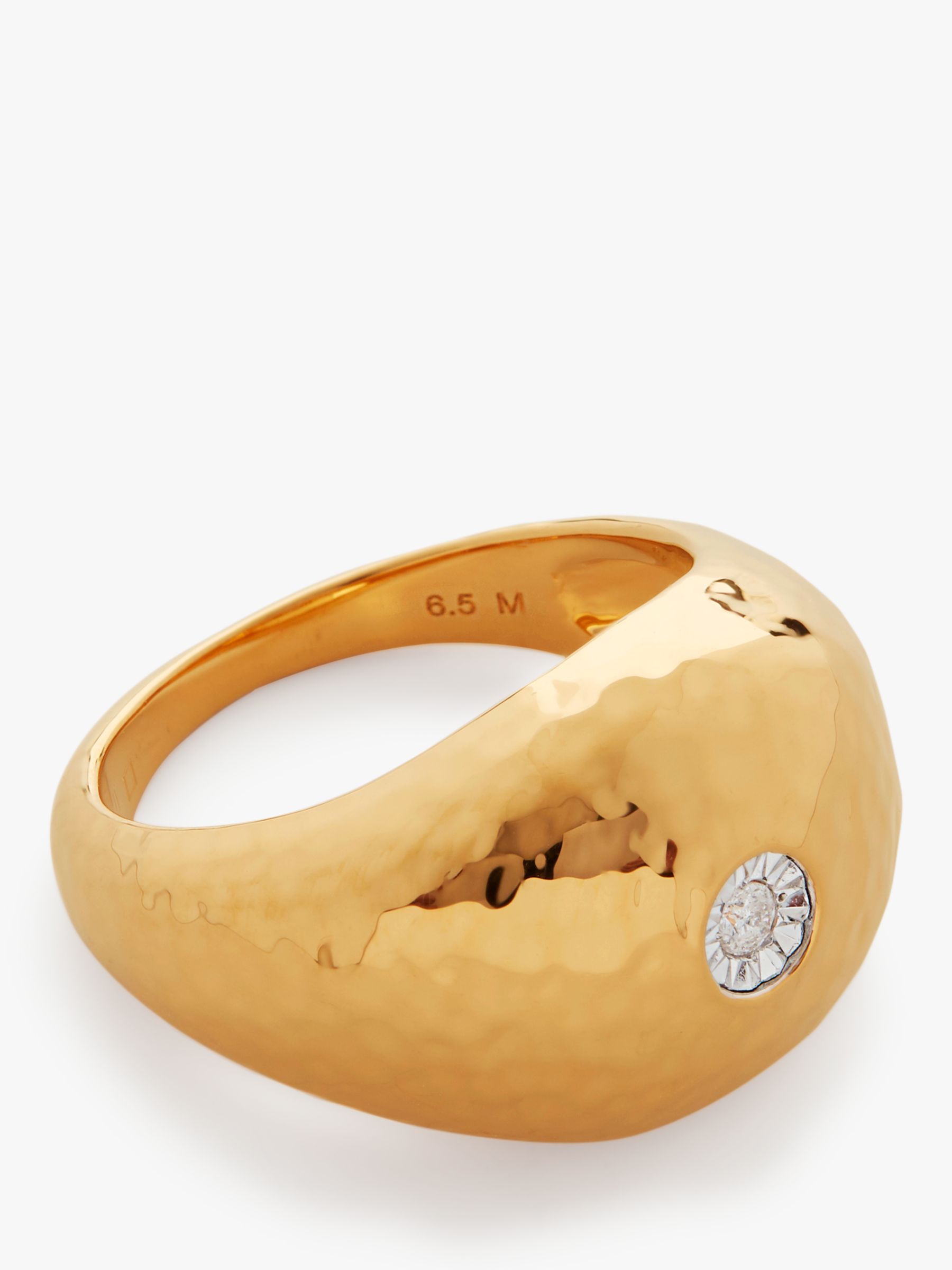 Monica Vinader Deia Diamond Ring, Gold