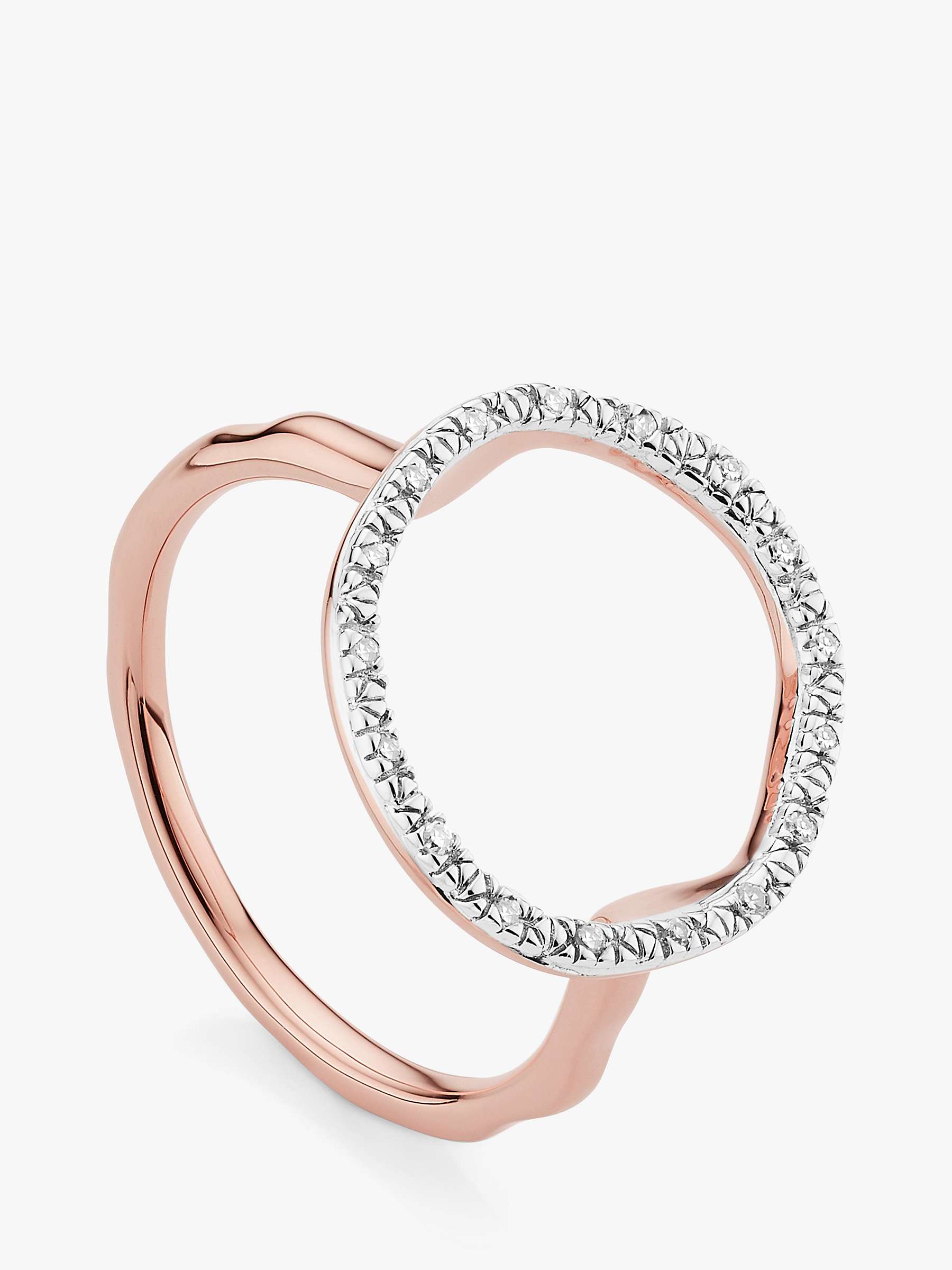 Buy Monica Vinader Riva Circle Diamond Ring, Rose Gold Online at johnlewis.com