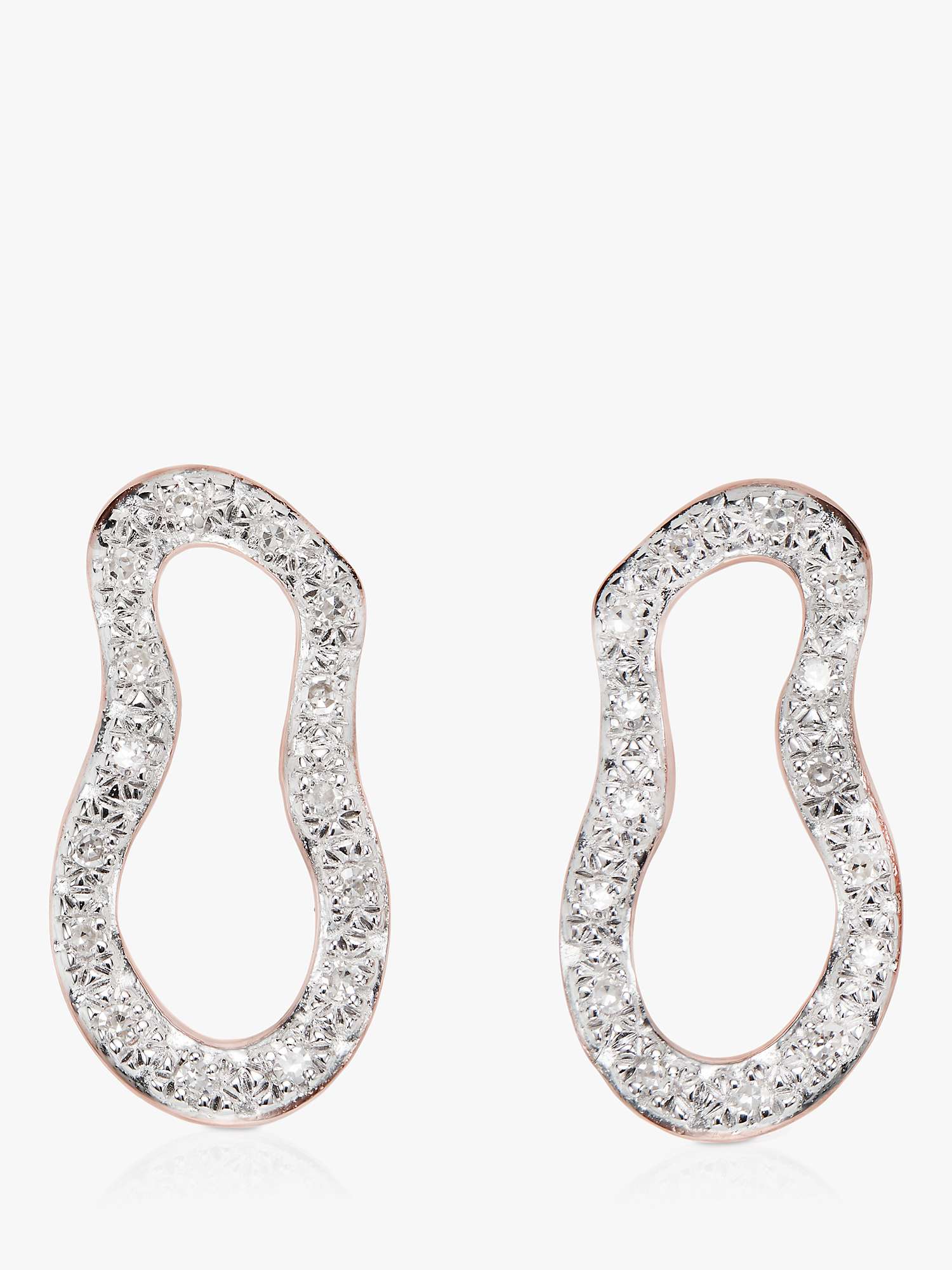 Buy Monica Vinader Riva Pod Diamond Stud Earrings, Rose Gold Online at johnlewis.com