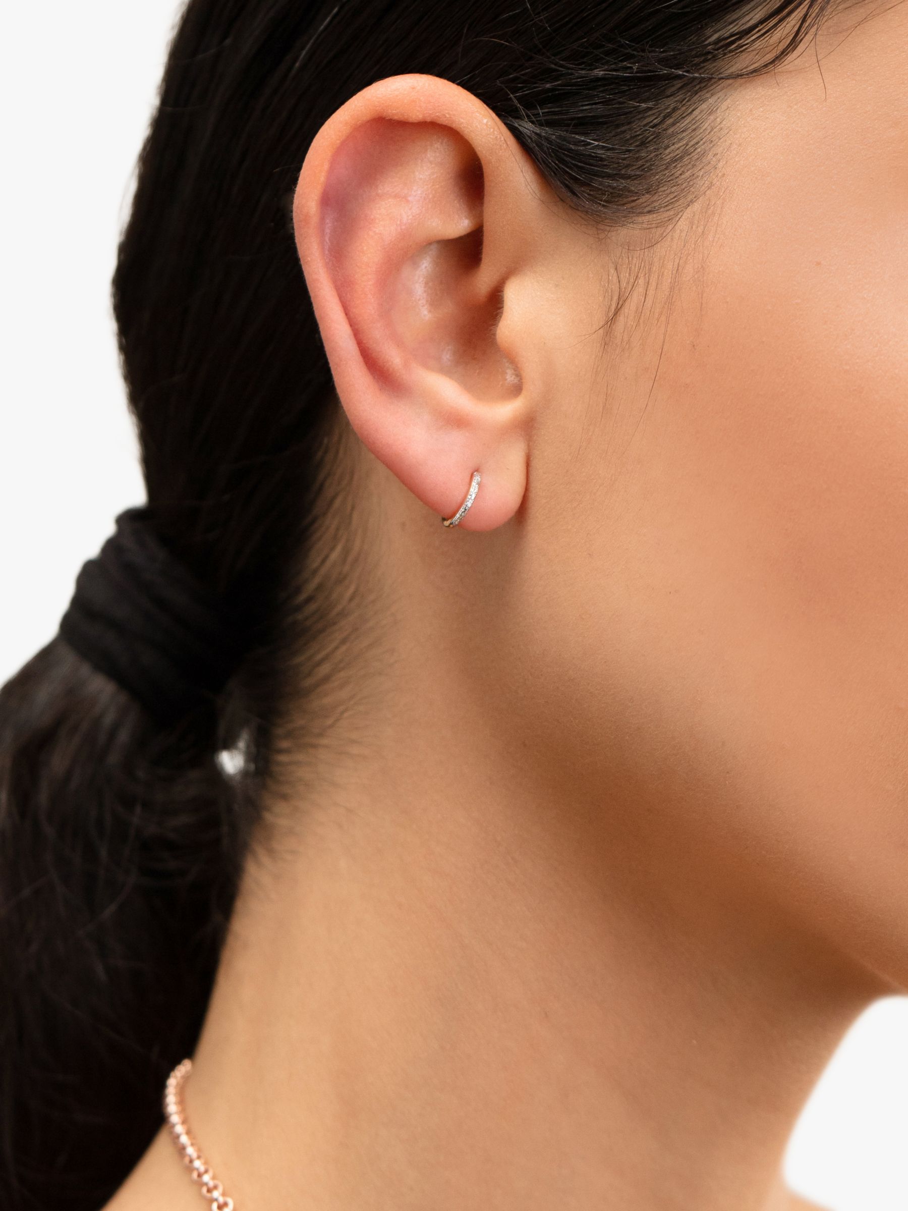 Buy Monica Vinader Riva Diamond Single Earring, Rose Gold Online at johnlewis.com