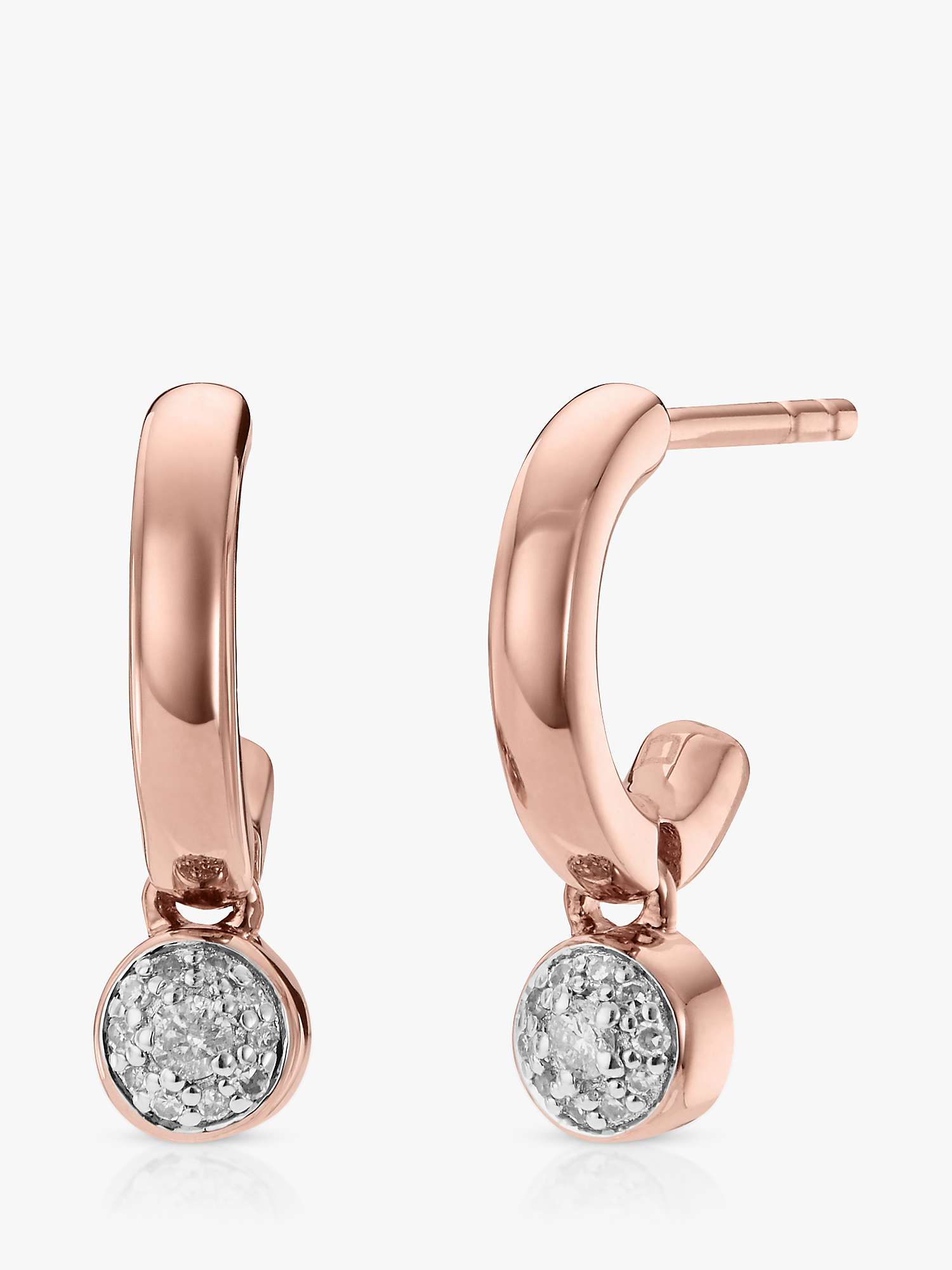 Buy Monica Vinader Diamond Button Drop Huggie Hoop Earrings Online at johnlewis.com
