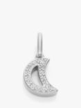 Monica Vinader Alphabet Moon Diamond Charm, Silver