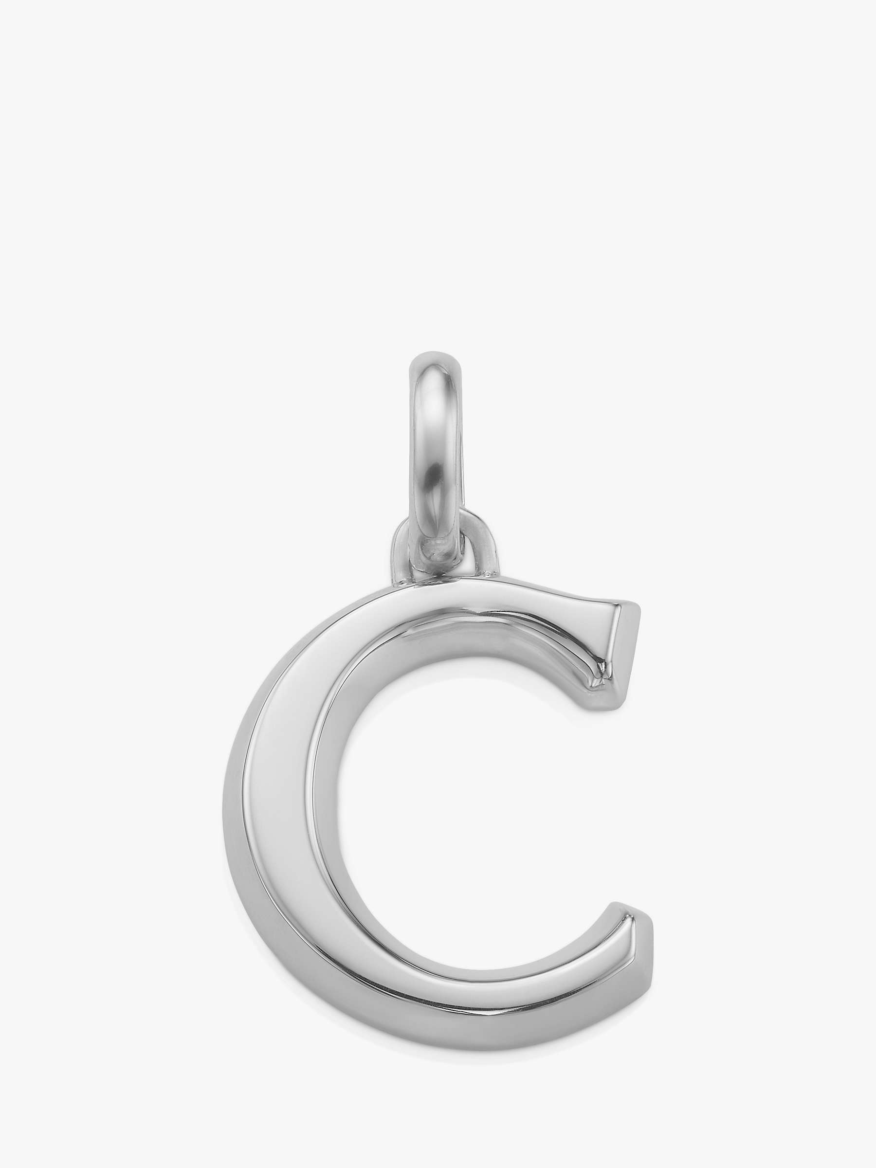 Buy Monica Vinader Alphabet Pendant Charm, Silver Online at johnlewis.com