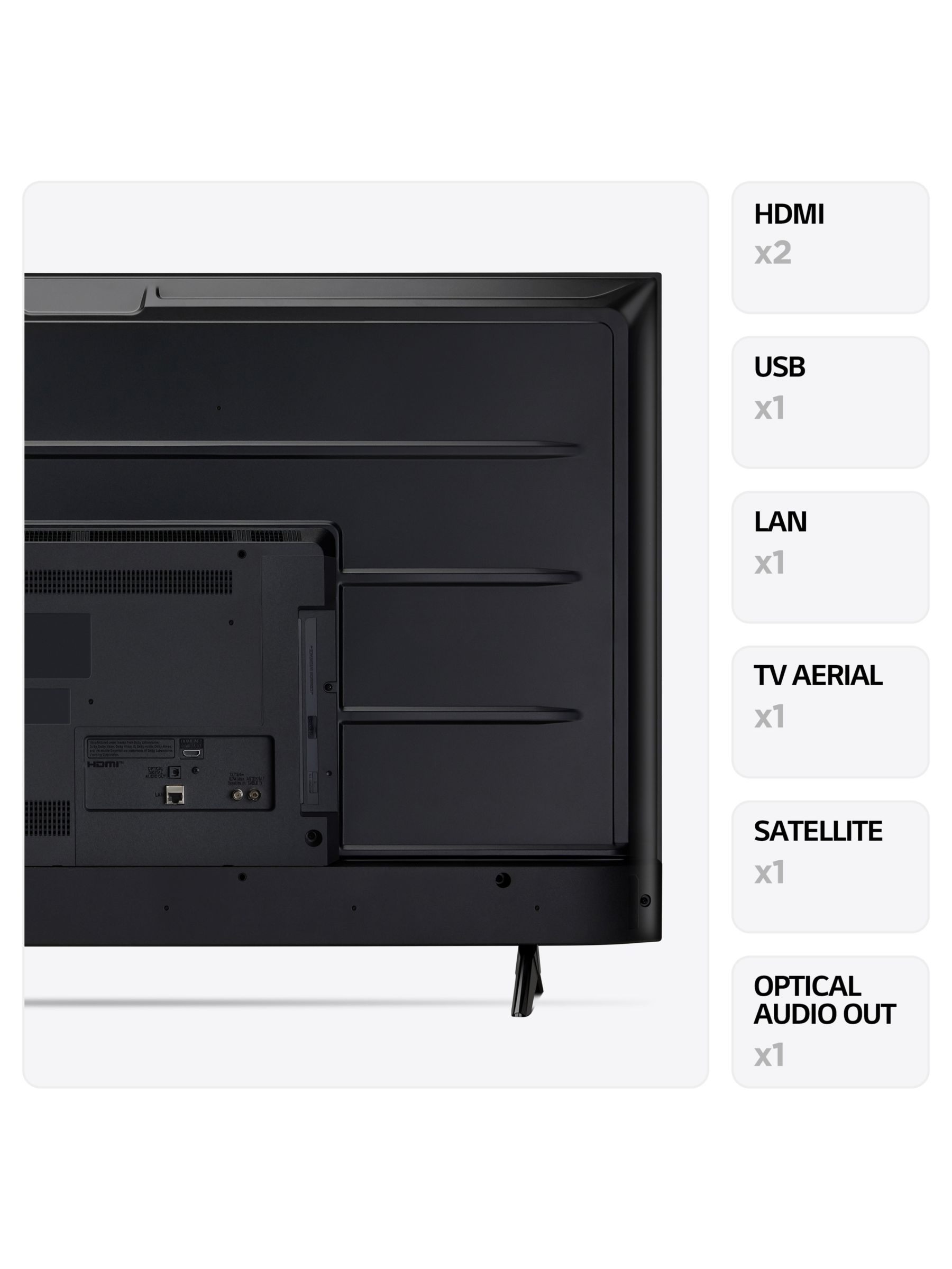 LG 43LQ60006LA (2023) LED HDR Full HD 1080p Smart TV, 43 inch with Freeview  Play/Freesat