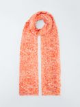 John Lewis Agnes Floral Print Recycled Polyester Scarf, Orange/Multi