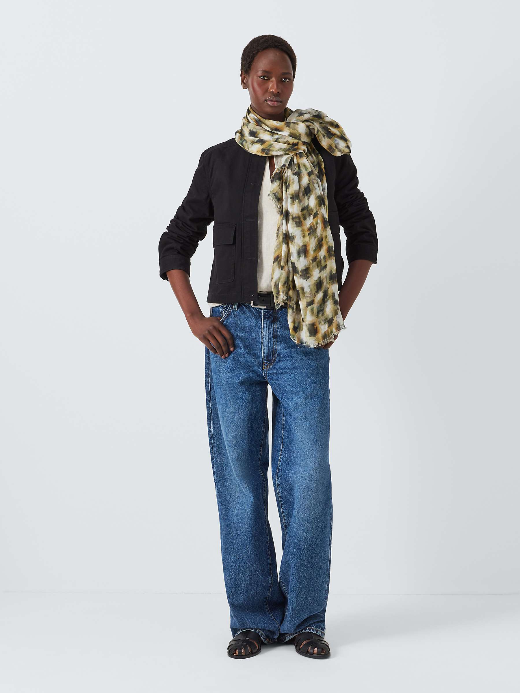 Buy John Lewis Tortico Check Modal Scarf, Neutrall/Multi Online at johnlewis.com