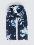 John Lewis Watercolour Bloom Scarf, Dark Sapphire