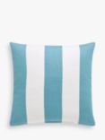 John Lewis ANYDAY Bold Stripe Indoor/Outdoor Cushion, Mineral Blue