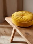 John Lewis Cotton Velvet Round Cushion, Gold