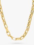 Orelia Luxe Chunky Rectangle Link T-Bar Necklace, Gold