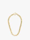 Orelia Luxe Chunky Rectangle Link T-Bar Necklace, Gold