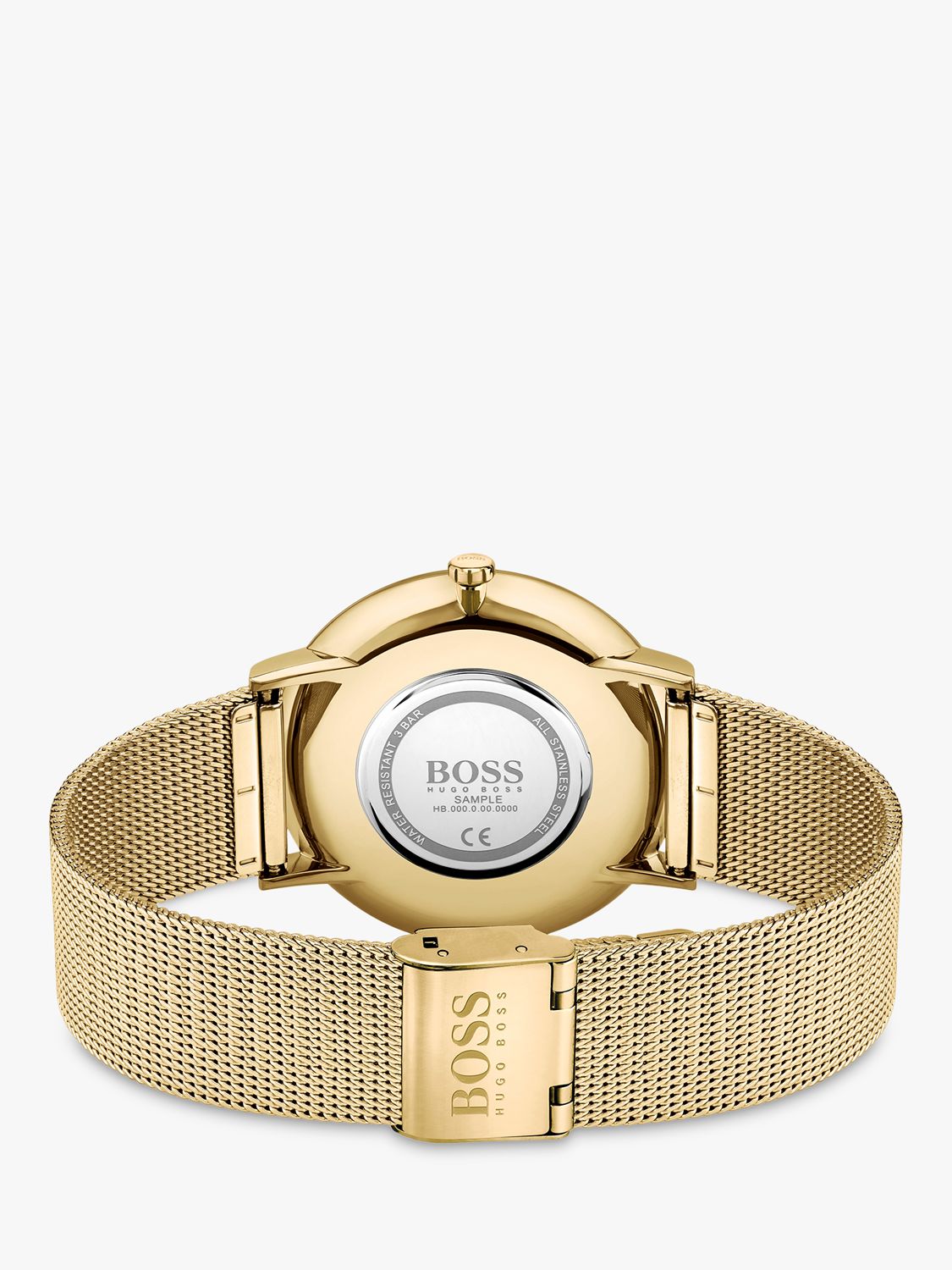 HUGO BOSS 1513909 Men's Skyliner Mesh Strap Watch, Gold