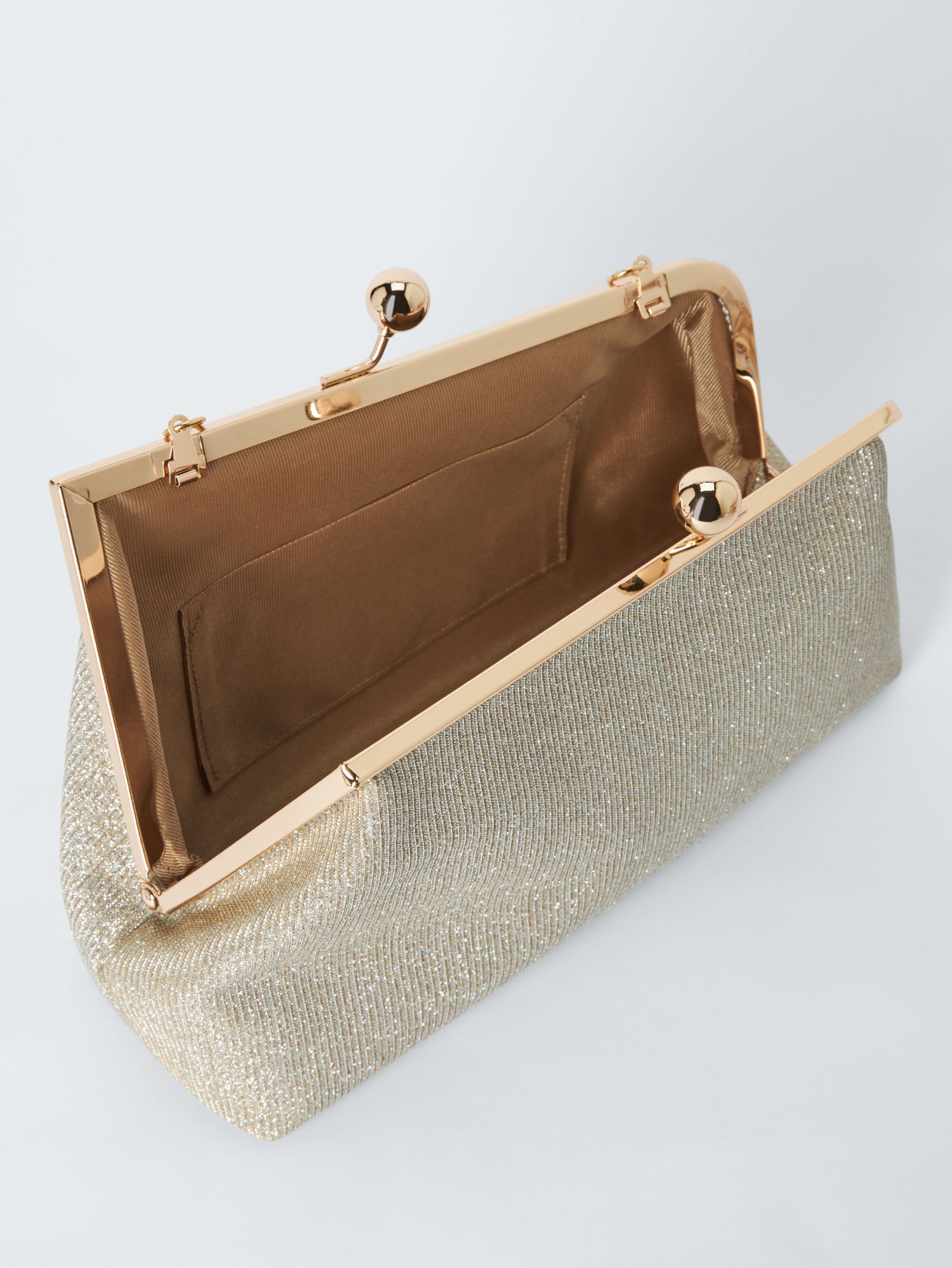 John Lewis Asymmetrical Clutch Bag, Gold