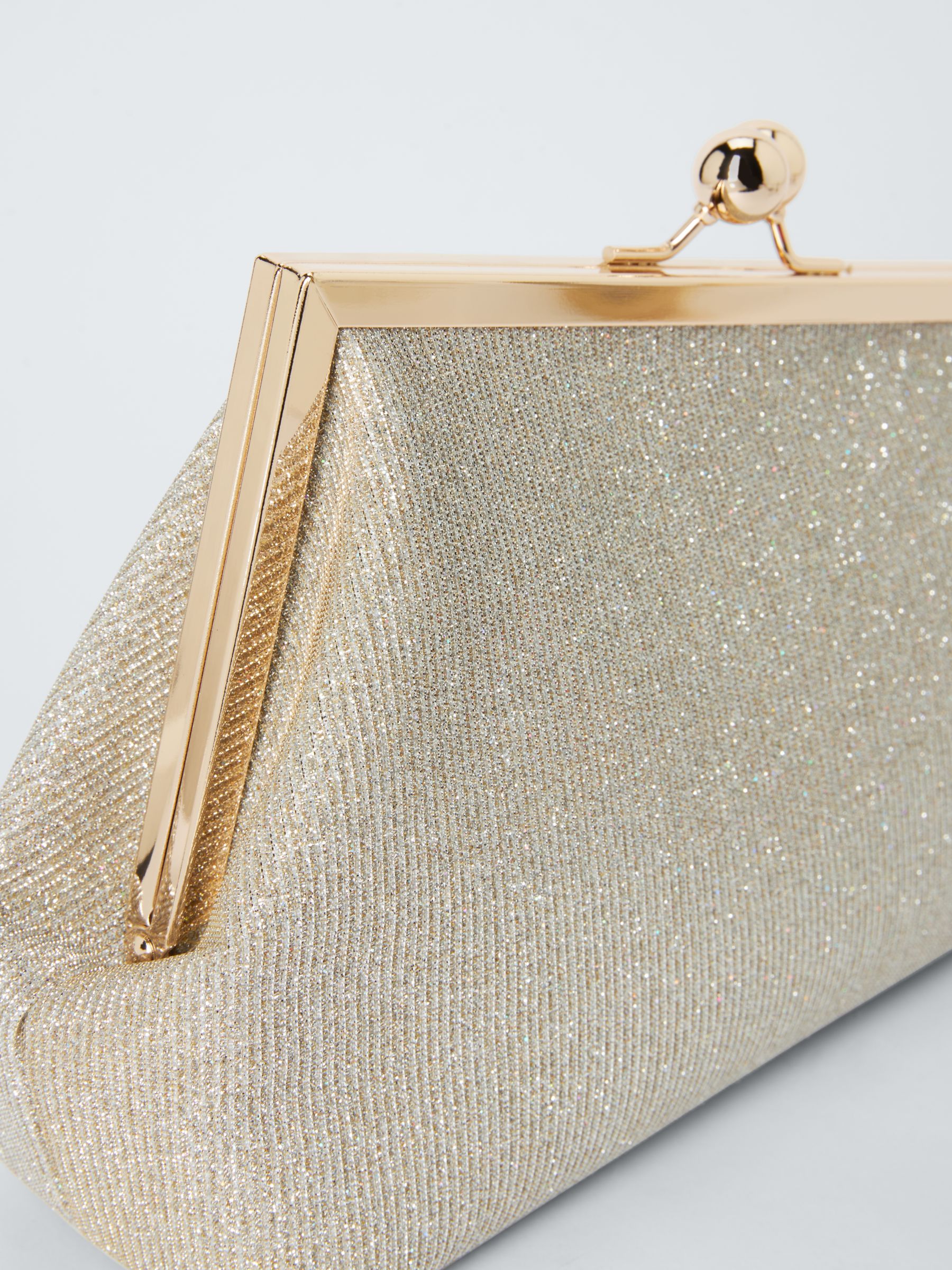John Lewis Asymmetrical Clutch Bag, Gold
