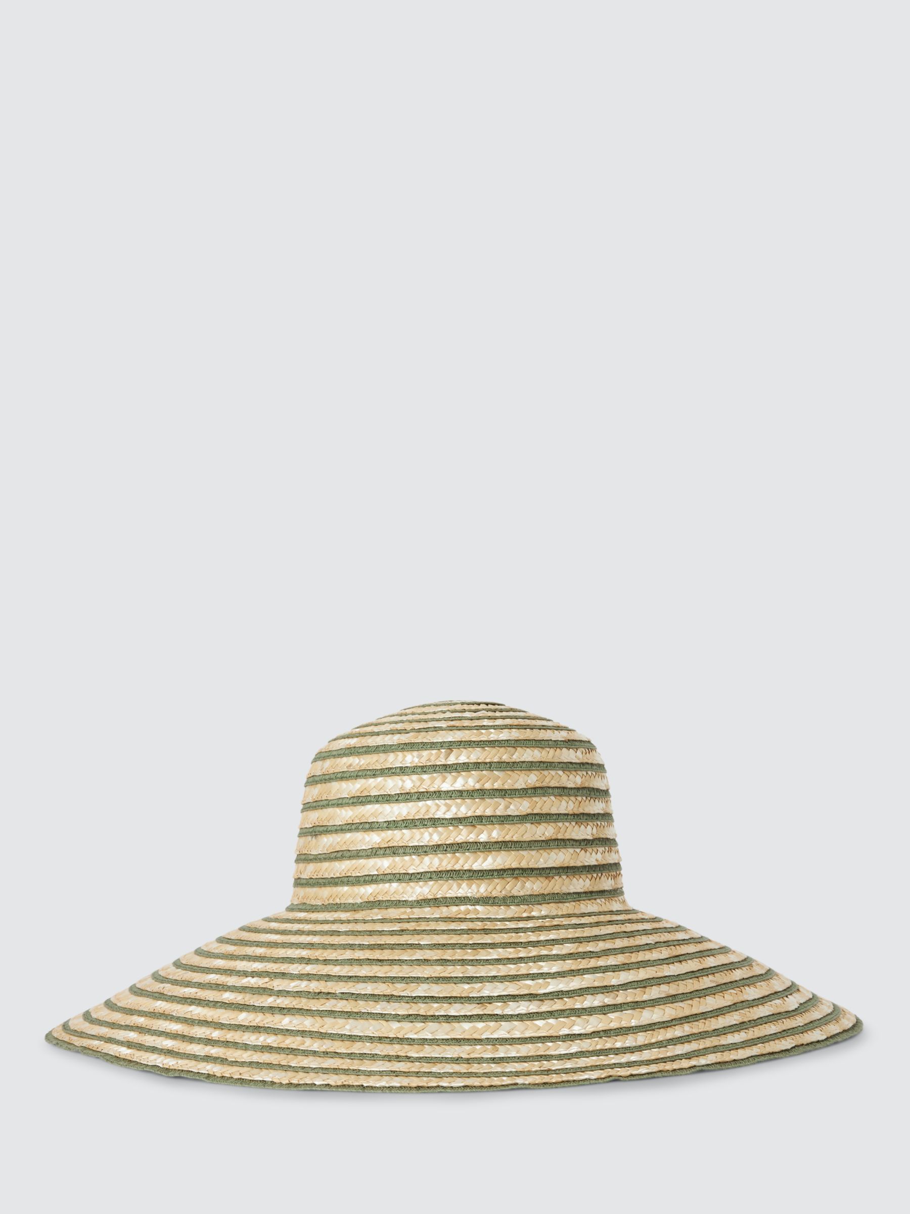 Buy John Lewis Pinstripe Wide Brim Hat, Natural Online at johnlewis.com