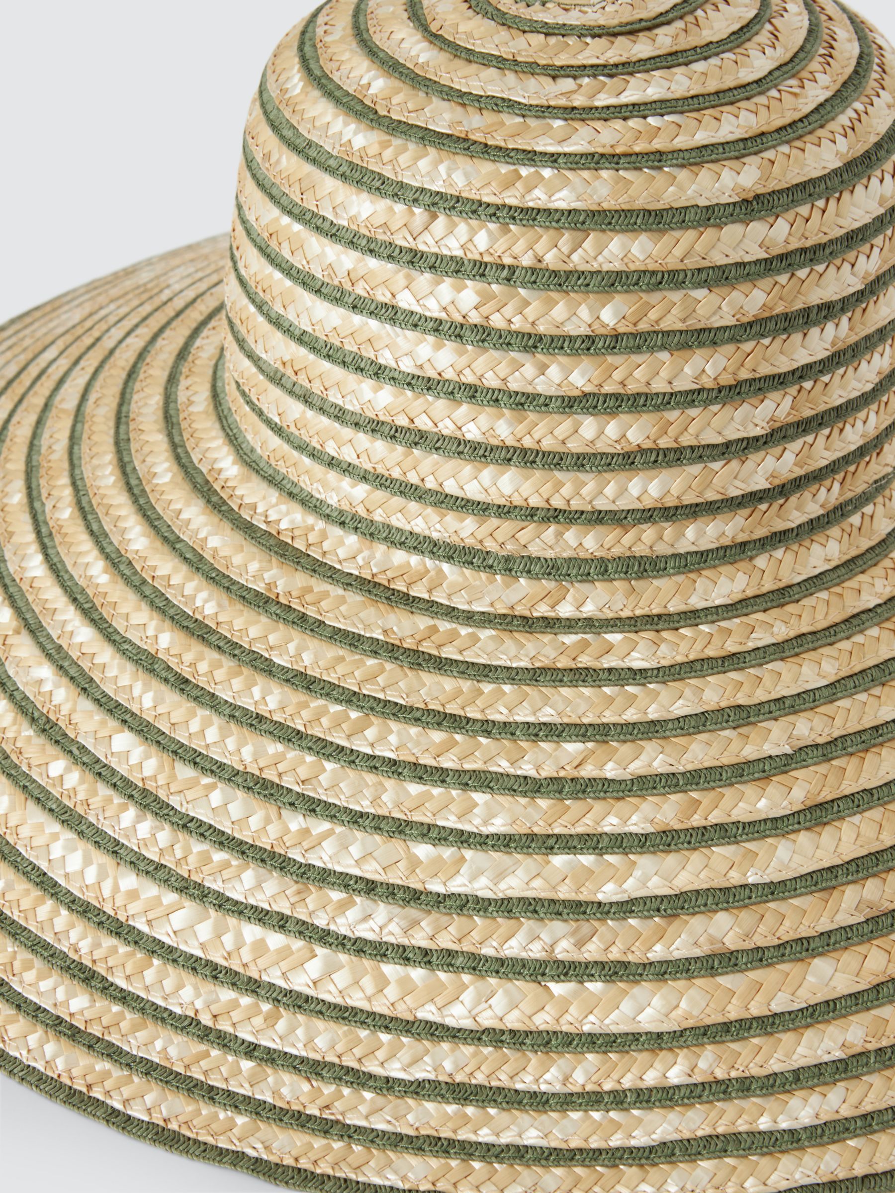 Buy John Lewis Pinstripe Wide Brim Hat, Natural Online at johnlewis.com