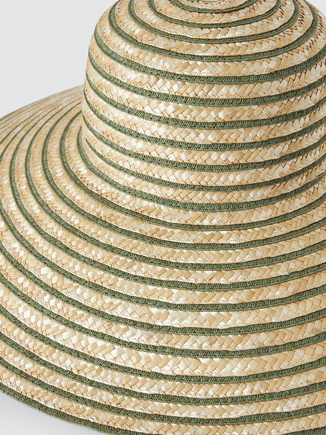 John Lewis Pinstripe Wide Brim Hat, Natural