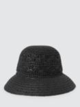 John Lewis Crochet Fan Hat, Black