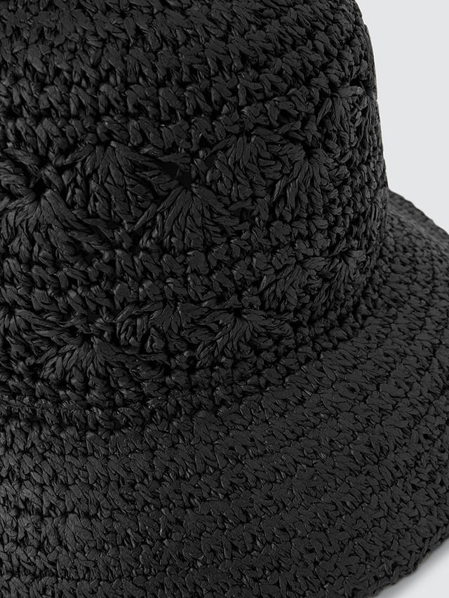 John Lewis Crochet Fan Hat, FSC-Certified, Black