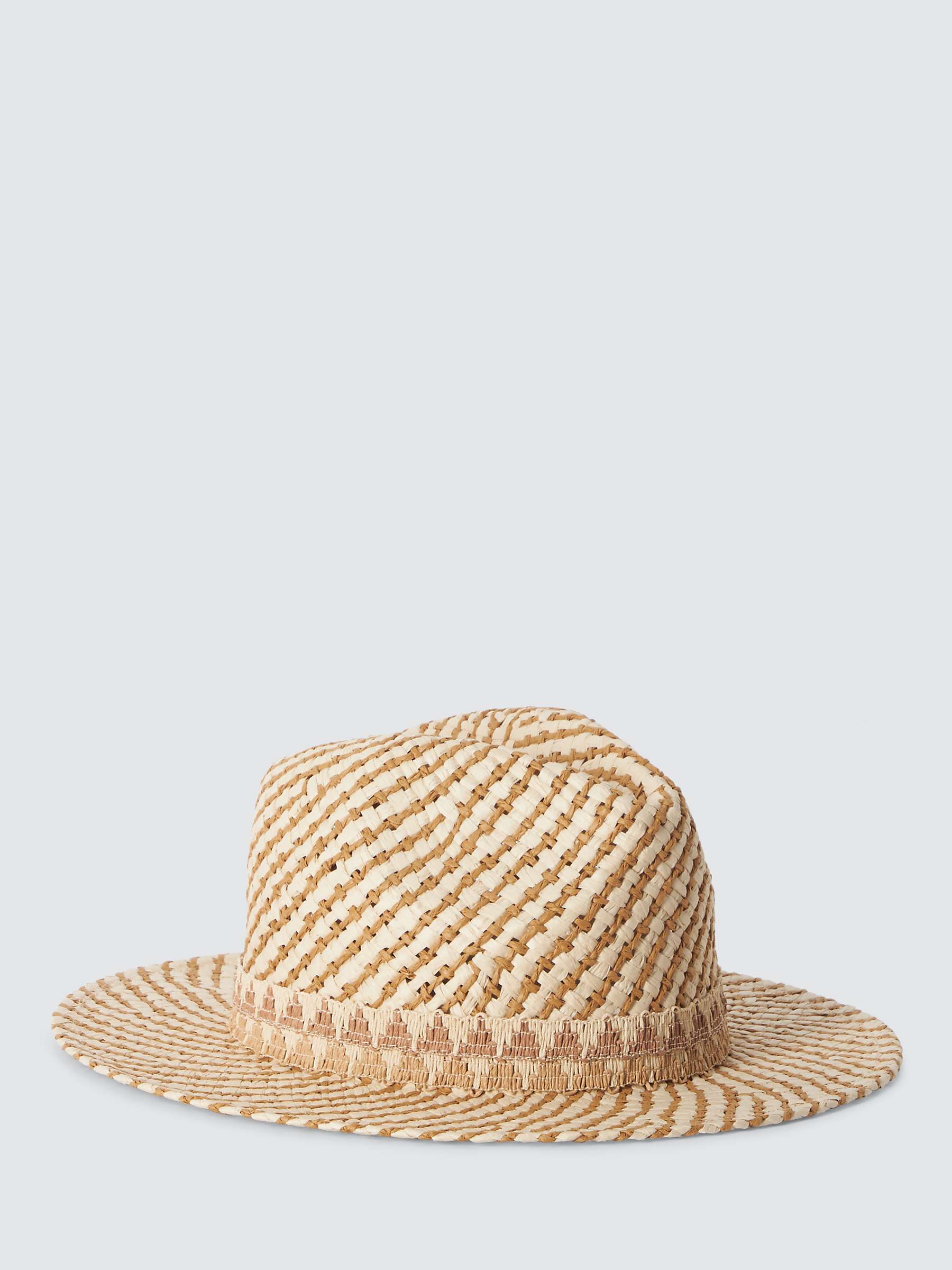 Buy John Lewis Stripe Fedora Hat, FSC-Certified, Natural/Pink Online at johnlewis.com