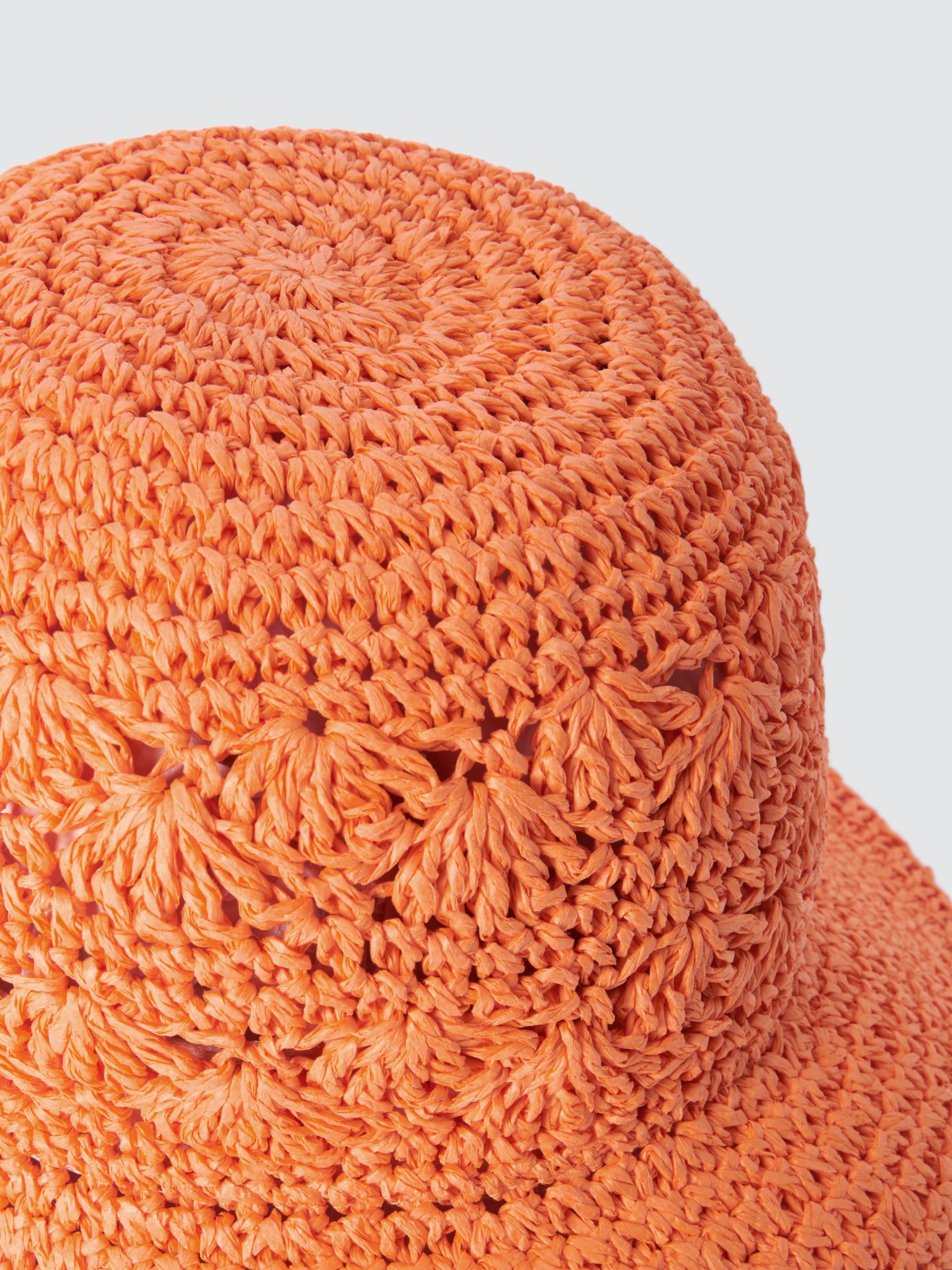 John Lewis Crochet Fan Hat, FSC-Certified, Orange