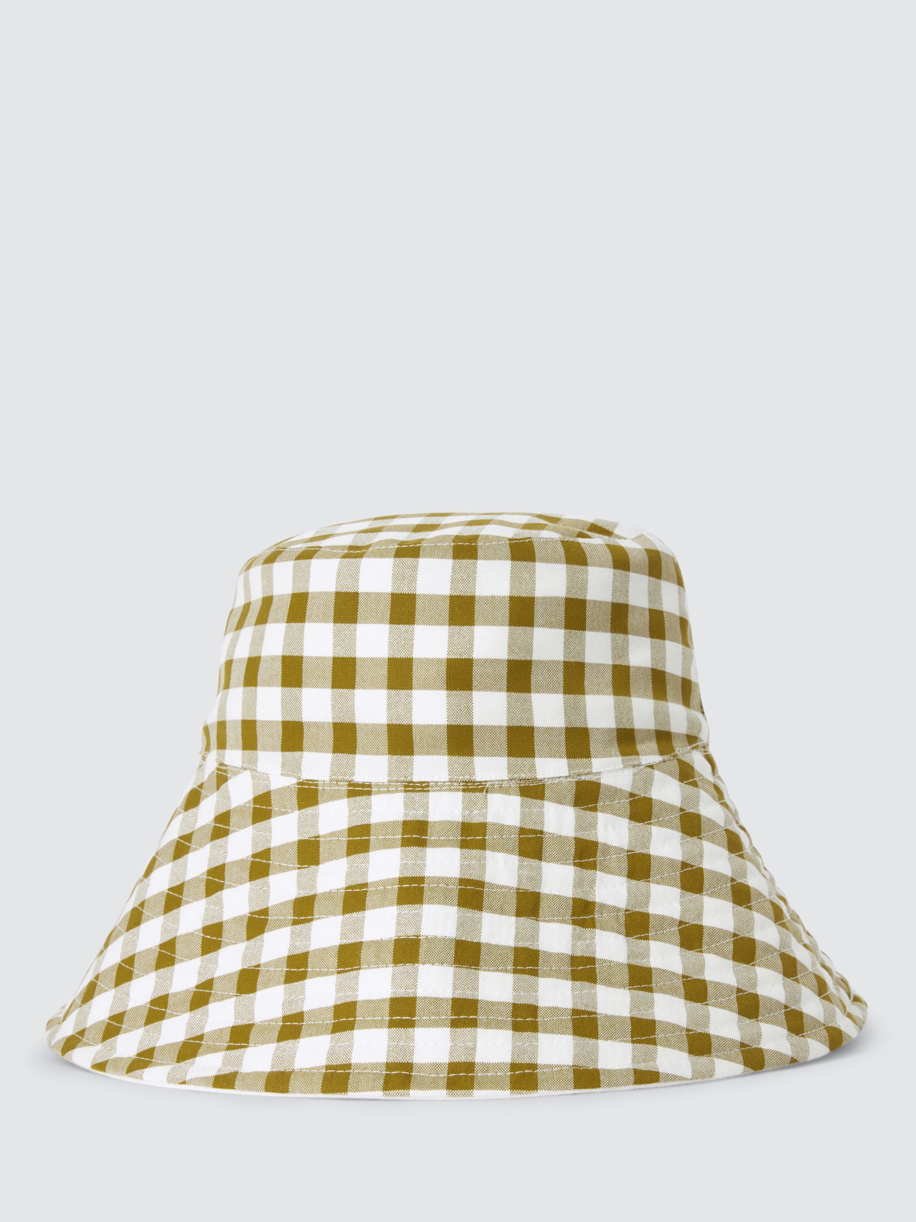 John Lewis Gingham Cotton Reversible Bucket Hat