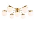 Där Bombazine 7 Semi-Flush Ceiling Light, Brass