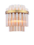 Där Imani Rib Glass Wall Light, Brass