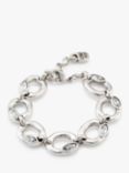 UNOde50 Grateful Collection Crystal Round Link Bracelet, Silver