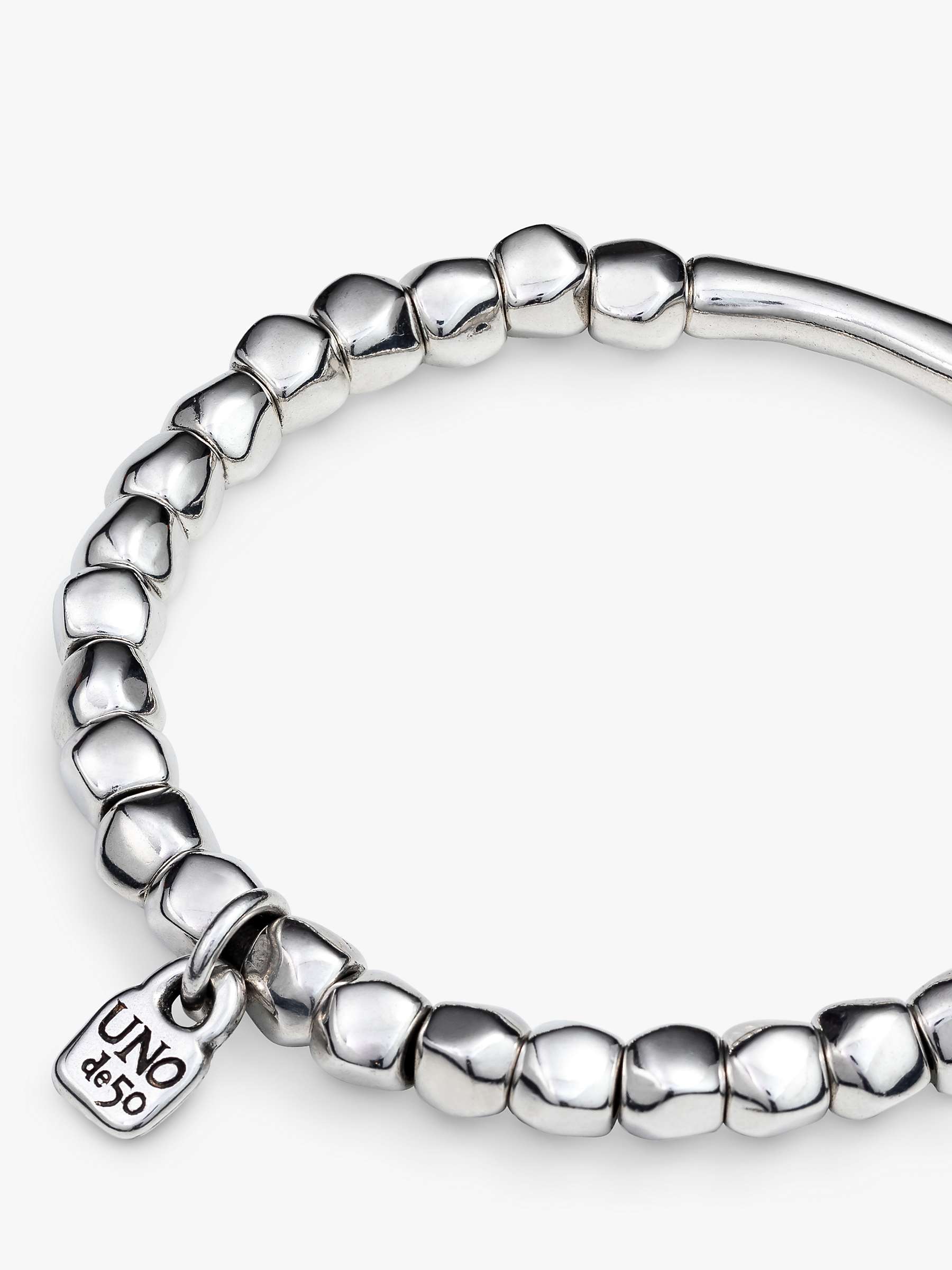 Buy UNOde50 Beaded Tube Bracelet, Silver Online at johnlewis.com