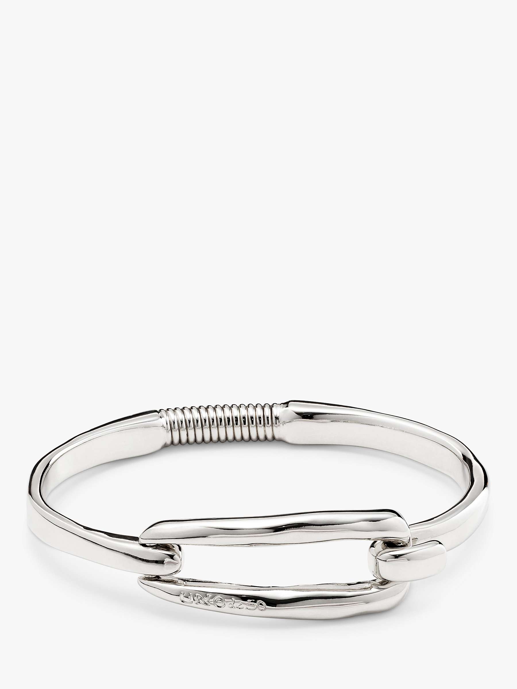 Buy UNOde50 Elongated Clasp Bangle, Silver Online at johnlewis.com