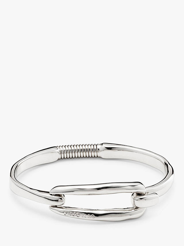 UNOde50 Elongated Clasp Bangle, Silver