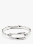 UNOde50 Elongated Clasp Bangle, Silver