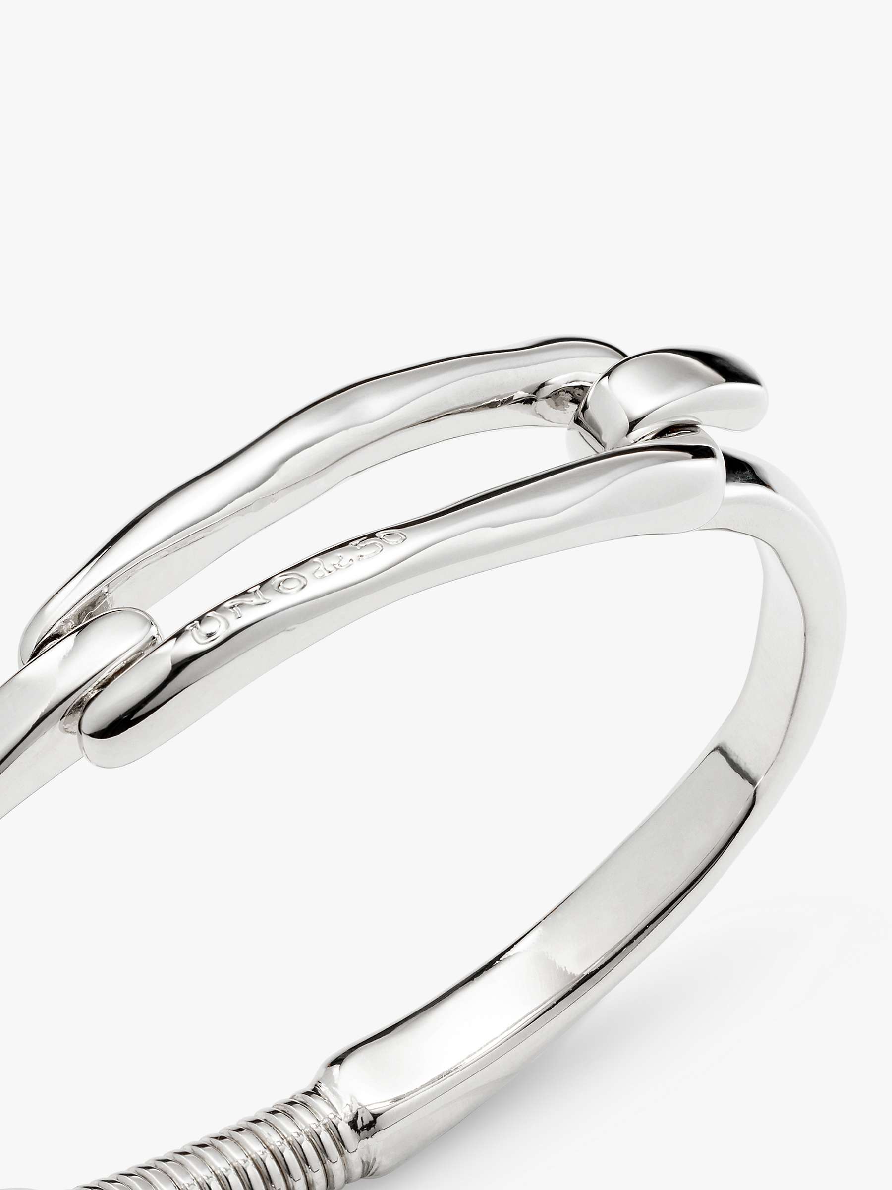Buy UNOde50 Elongated Clasp Bangle, Silver Online at johnlewis.com