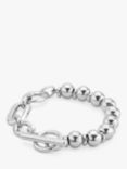 UNOde50 Joyful Collection Link and Bead T-Bar Bracelet, Silver
