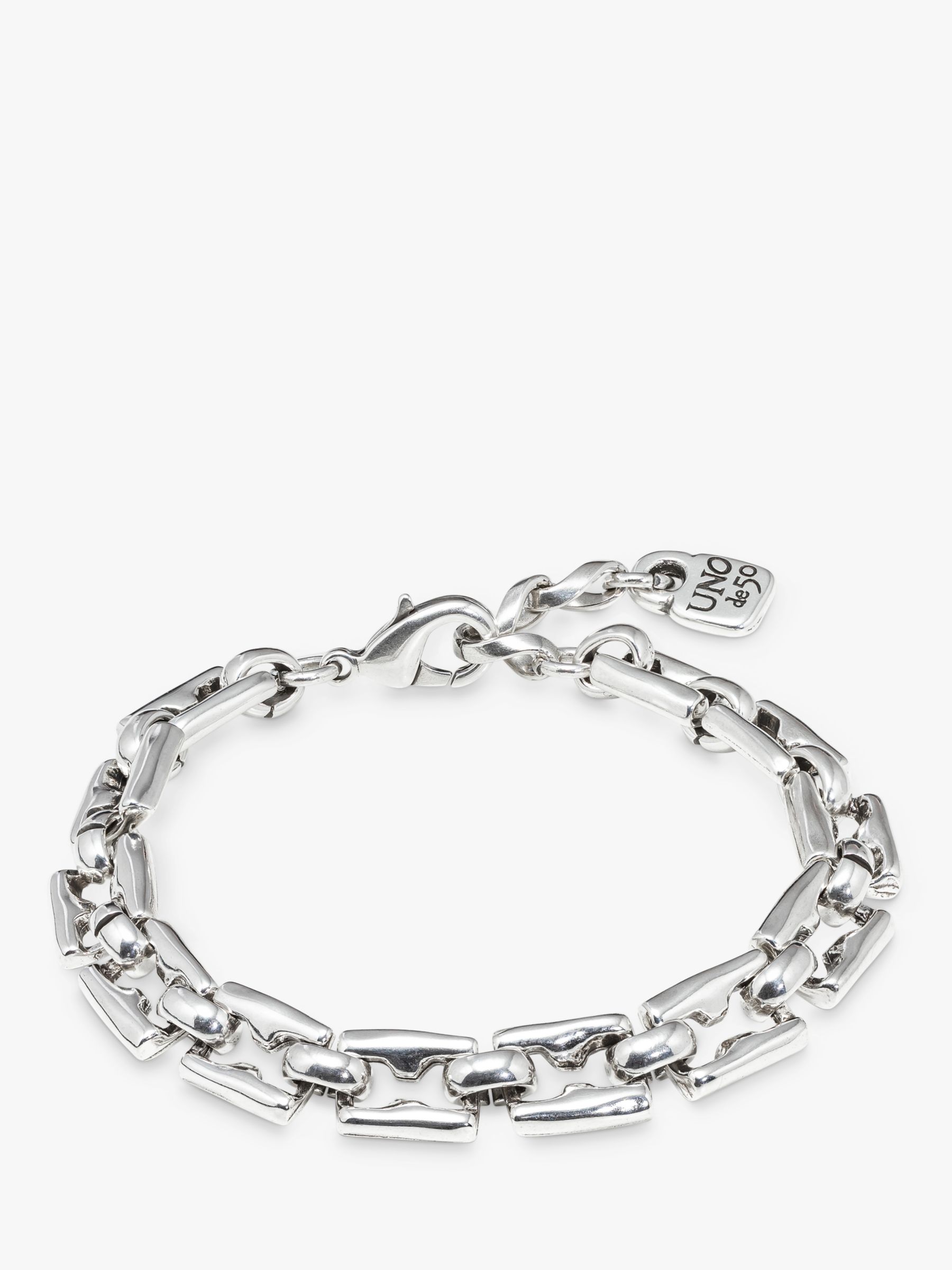 Silver Louis Vuitton Monogram Chain Link Bracelet