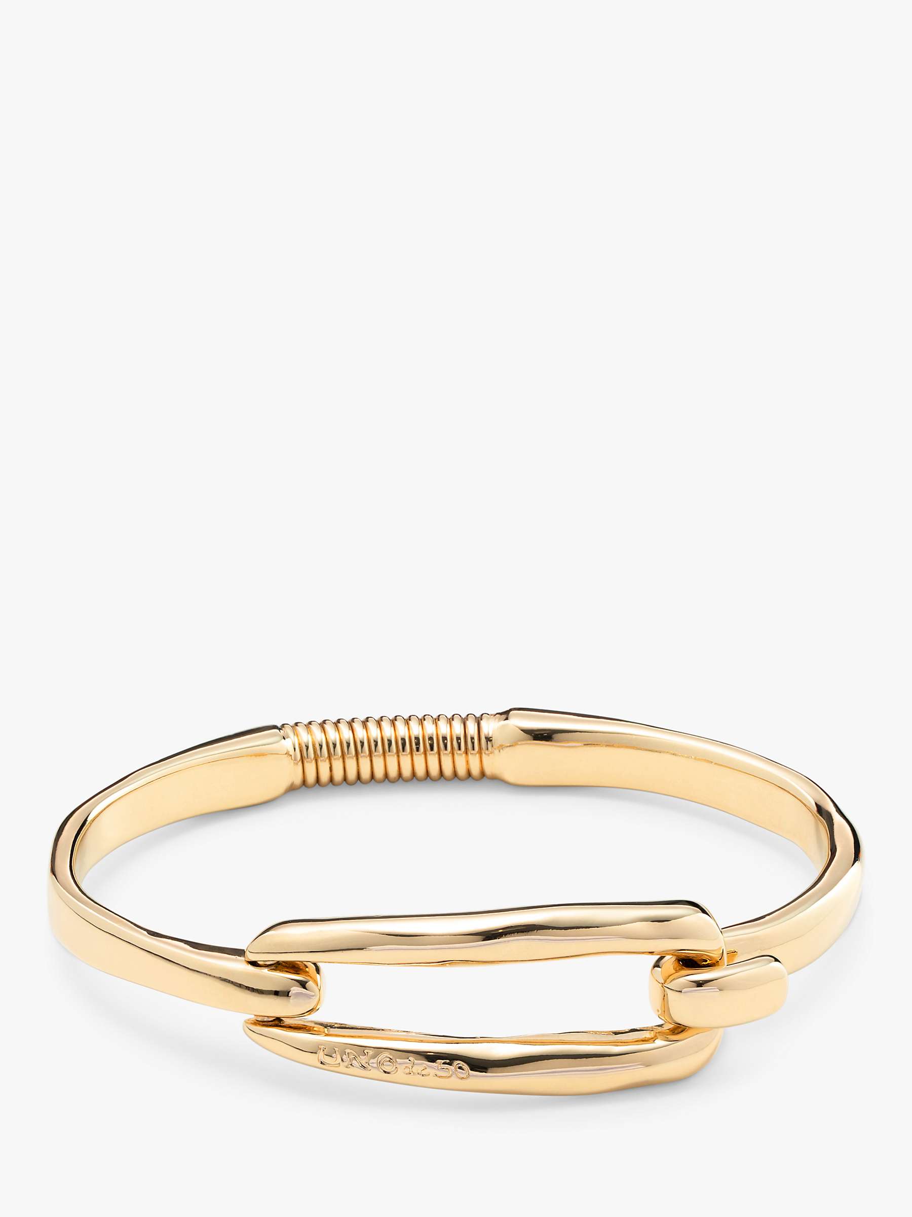 Buy UNOde50 Elongated Clasp Bangle, Gold Online at johnlewis.com