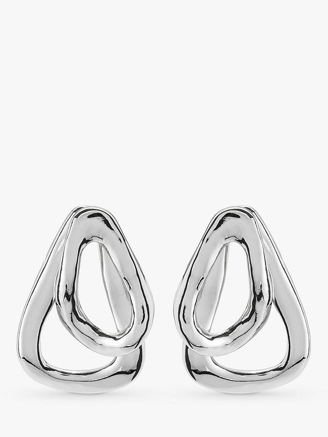 UNOde50 Irregular Drop Earrings, Silver 