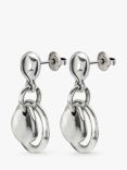 UNOde50 Irregulalr Circle Drop Earrings, Silver