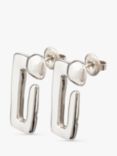 UNOde50 Curious Collection Medium Rectangular Drop Earrings, Silver