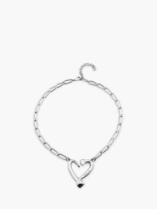 UNOde50 Nails and Hearts Link Collar Necklace, Silver