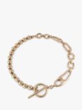 UNOde50 Joyful Bead and Link T-Bar Collar Necklace, Gold