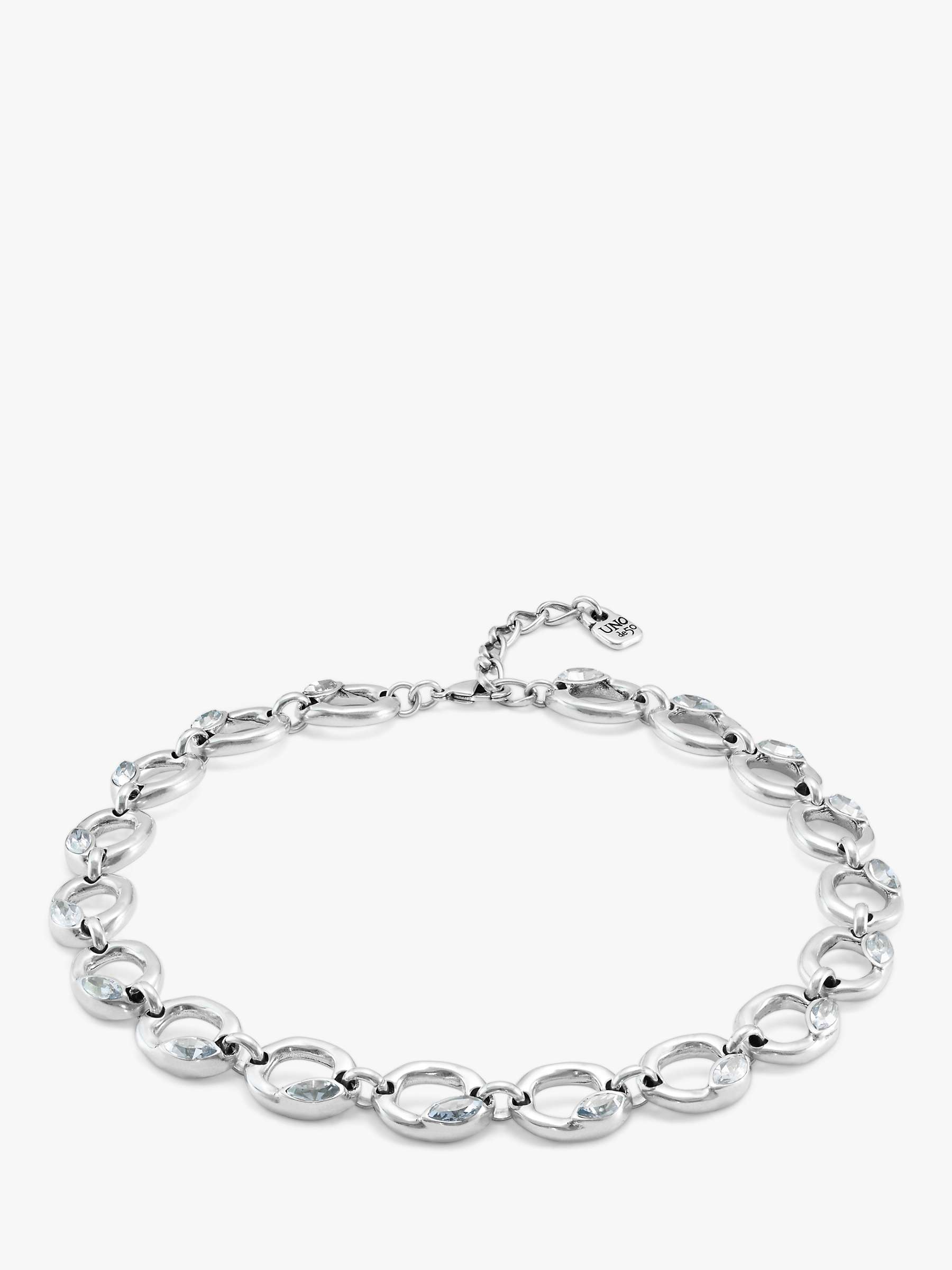 Buy UNOde50 Crystal Circle Collar Necklace, Silver Online at johnlewis.com