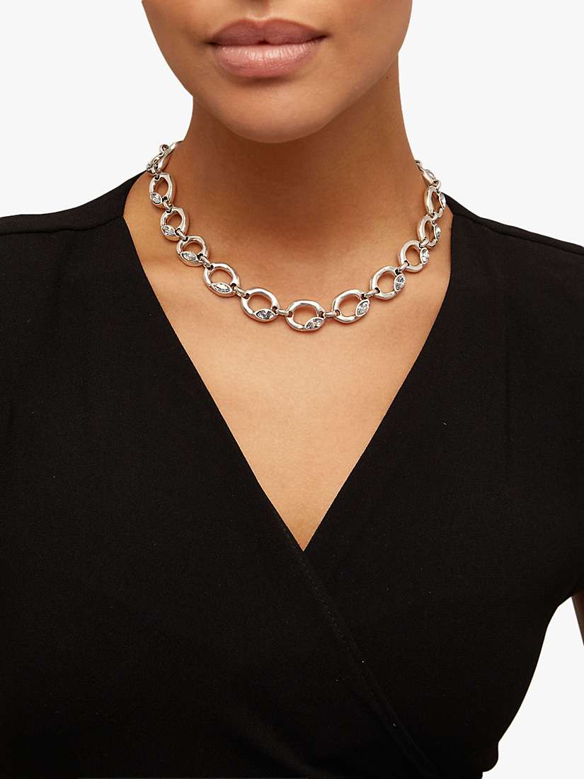 Buy UNOde50 Crystal Circle Collar Necklace, Silver Online at johnlewis.com