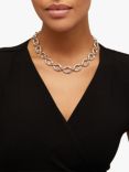 UNOde50 Crystal Circle Collar Necklace, Silver