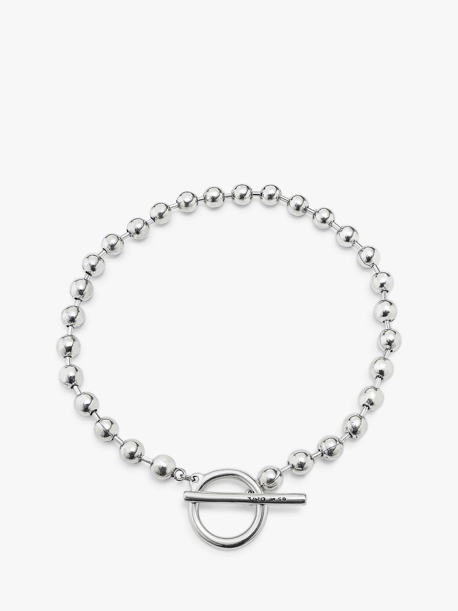 Buy UNOde50 T-Bar Beaded Collar Necklace, Silver Online at johnlewis.com