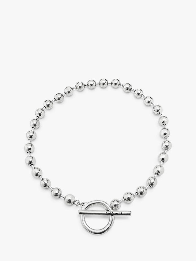 UNOde50 T-Bar Beaded Collar Necklace, Silver