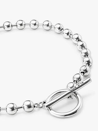 UNOde50 T-Bar Beaded Collar Necklace, Silver