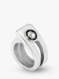 UNOde50 Independent Faceted Crystal Link Ring, Silver