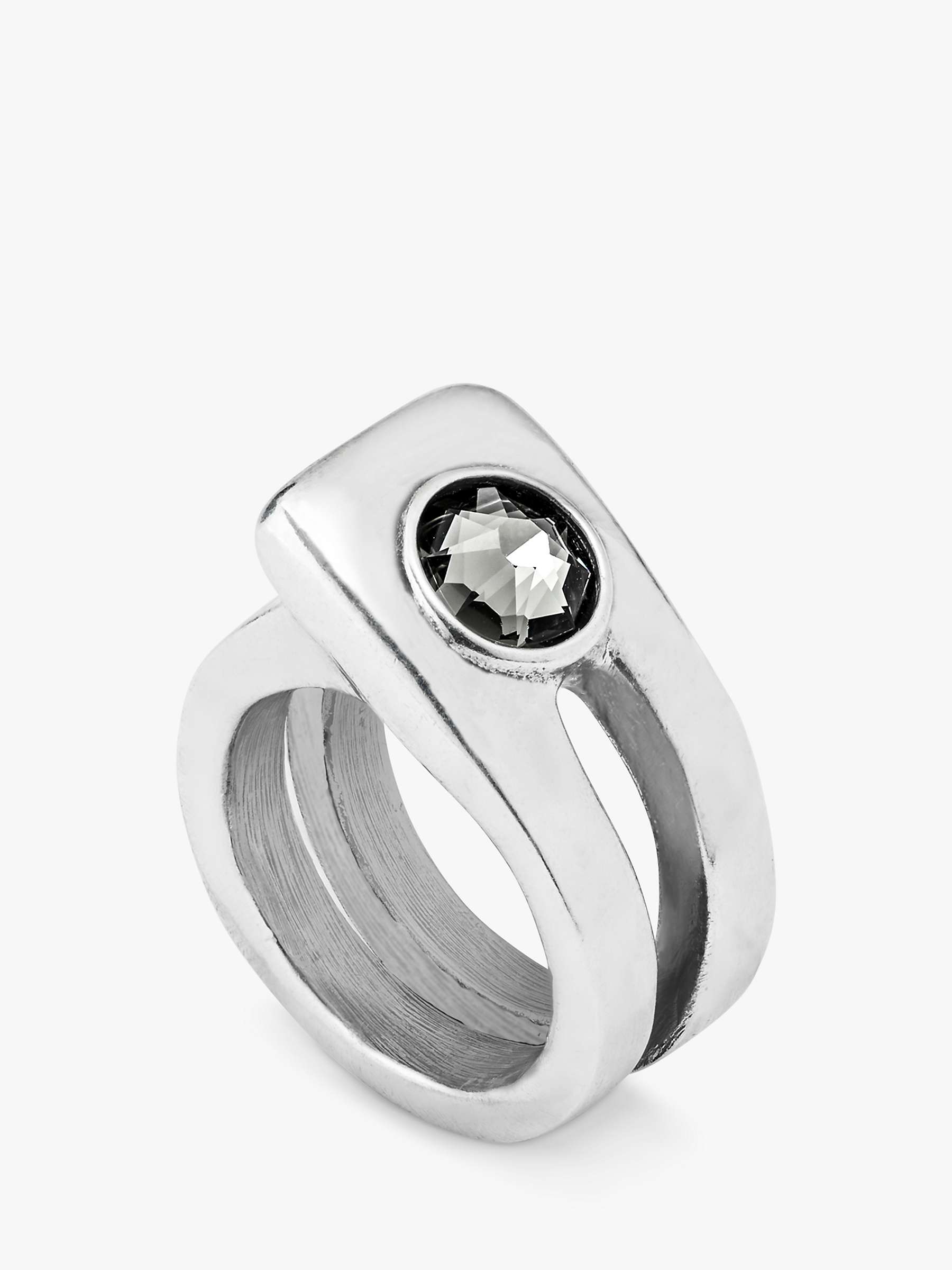 Buy UNOde50 Independent Faceted Crystal Link Ring, Silver Online at johnlewis.com